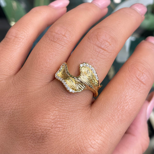 Sunshine CZ Textured Ring