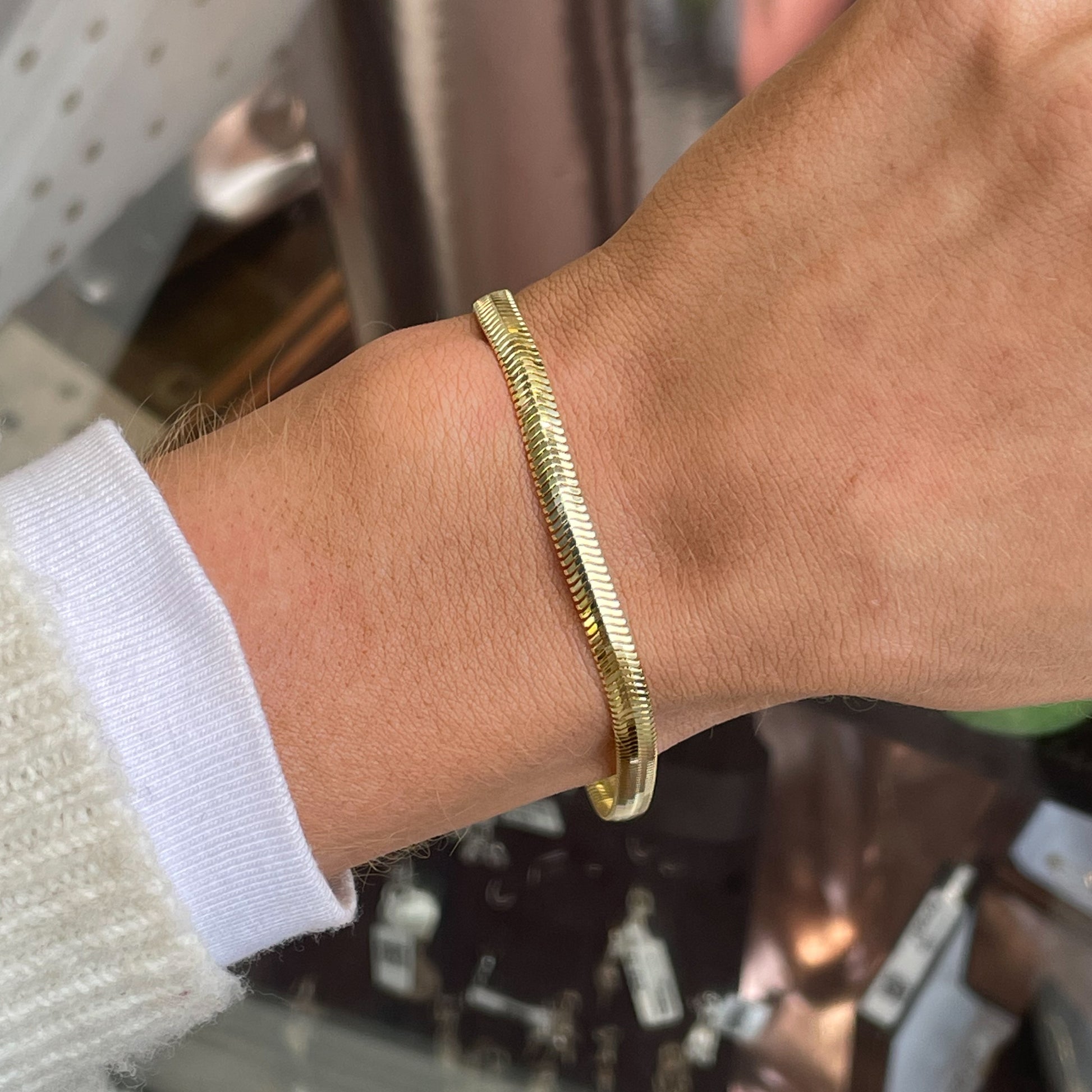 Sunshine Flat Oval Snake Bracelet - John Ross Jewellers