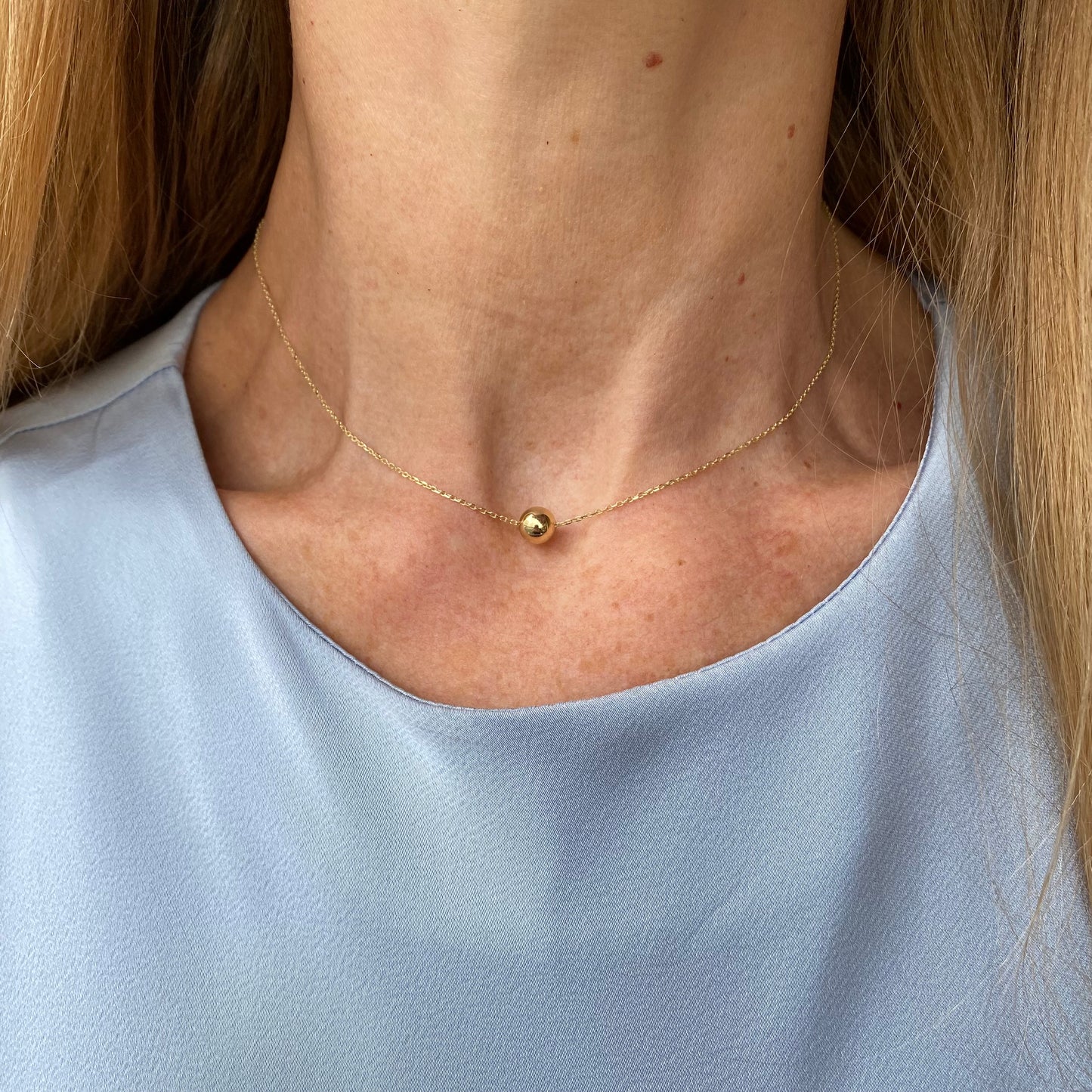 9ct Gold Ball Slider Necklace - John Ross Jewellers