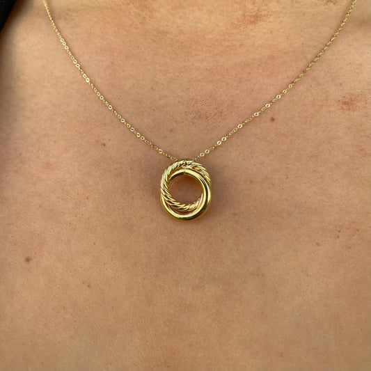 9ct Gold Rope Unity Necklace