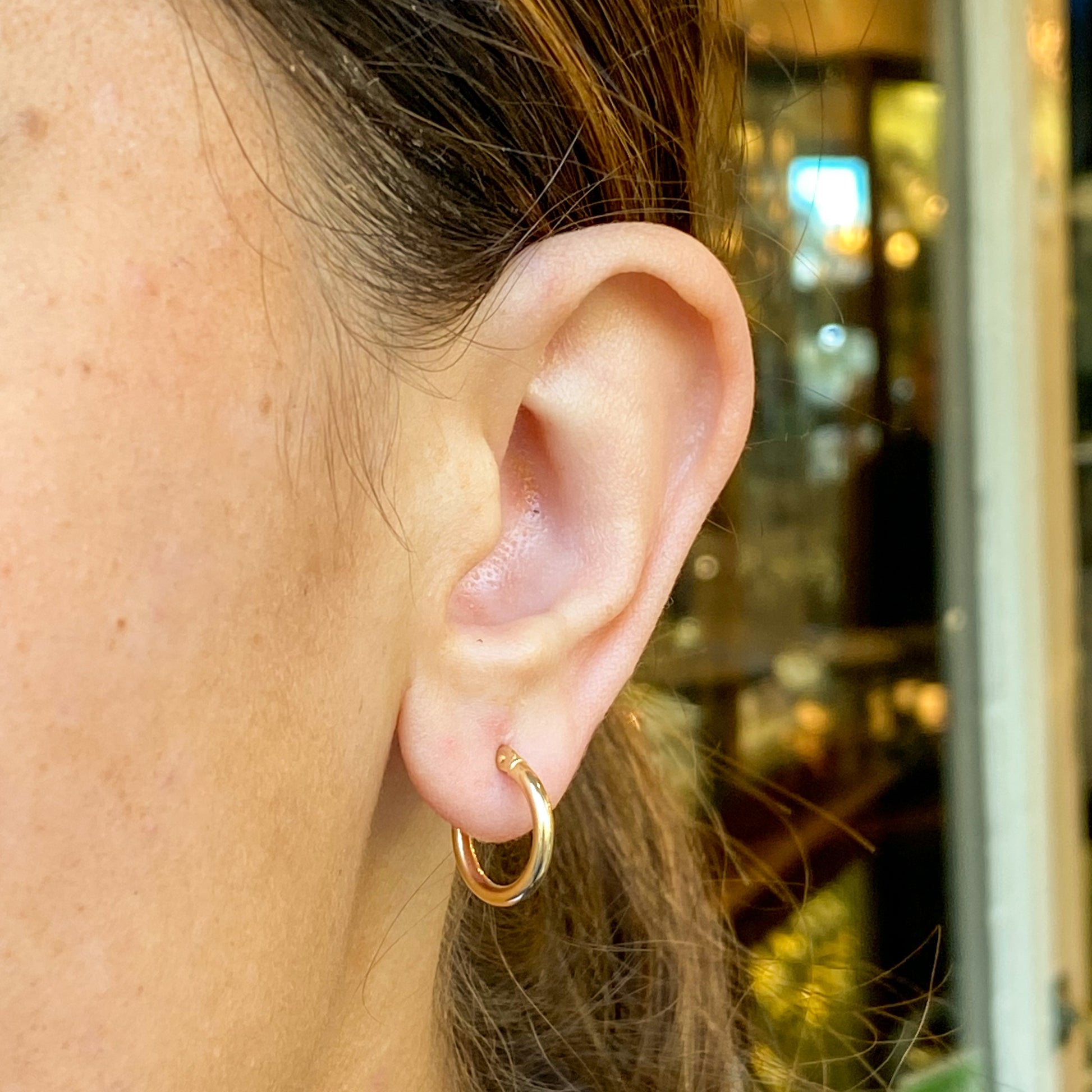 18ct Gold Hoop Earrings | 14mm - John Ross Jewellers
