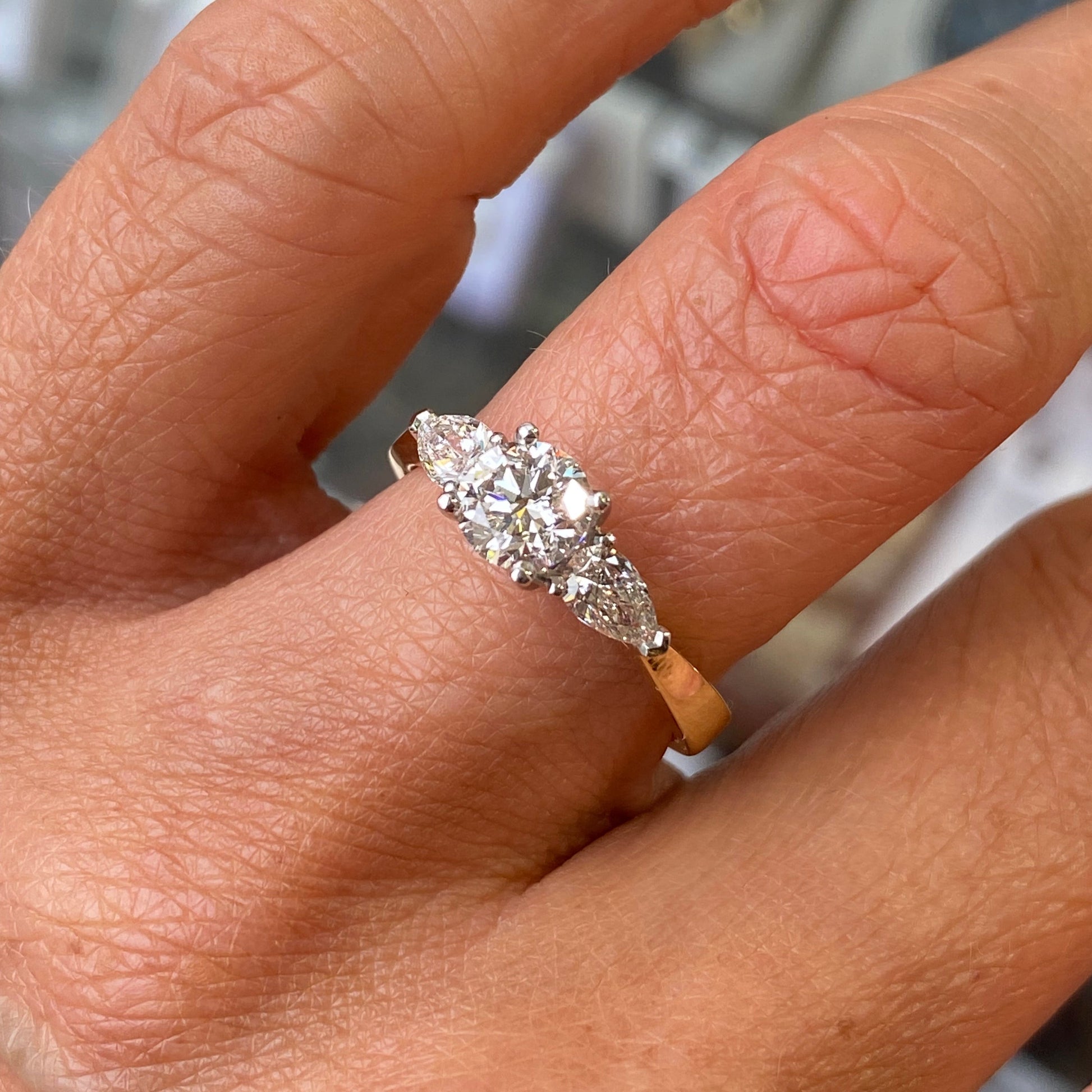 18ct Gold 1.33ct Trilogy Diamond Engagement Ring | Certified - John Ross Jewellers