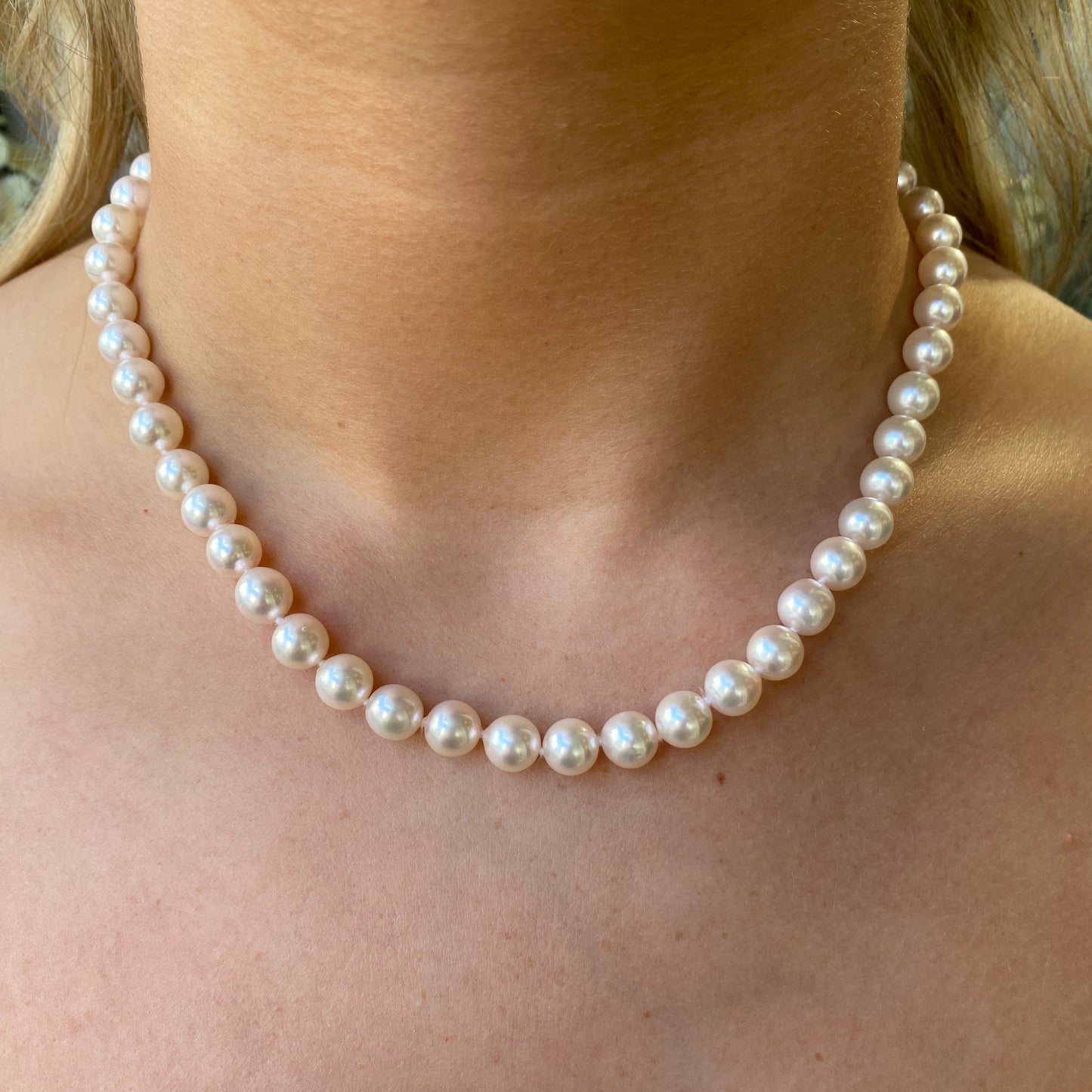 18ct Gold Akoya Pearl Necklace | 7.5-8mm