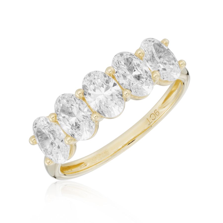 9ct Gold Oval CZ Eternity Ring