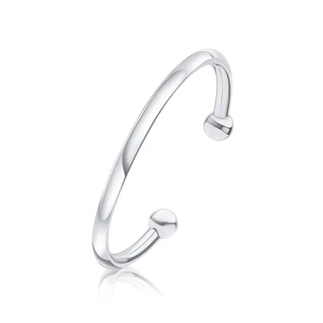 Silver Torque Bangle | Large - John Ross Jewellers