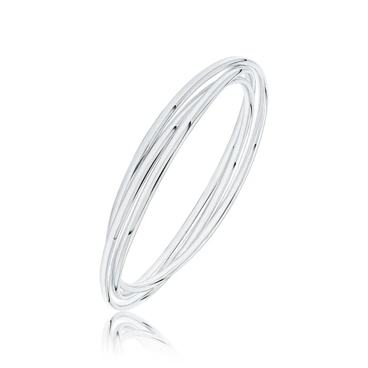 Silver Russian Court Bangle | 3mm Large - John Ross Jewellers