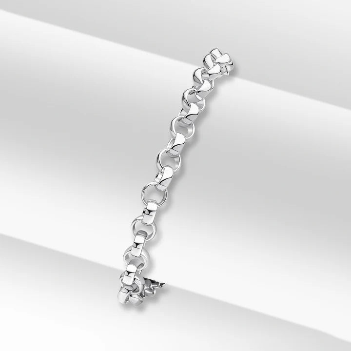 Silver 5mm Round Belcher Link Bracelet - 7.5"