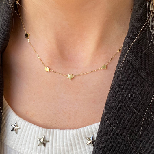 9ct Gold Star Necklace - John Ross Jewellers