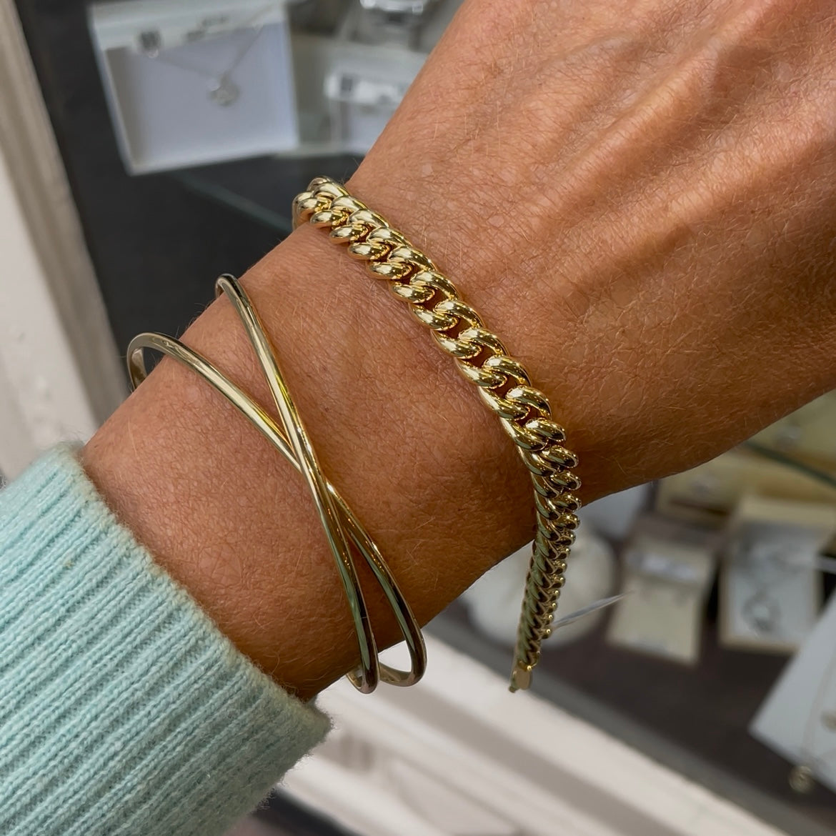 9ct Gold Double Bangle - John Ross Jewellers