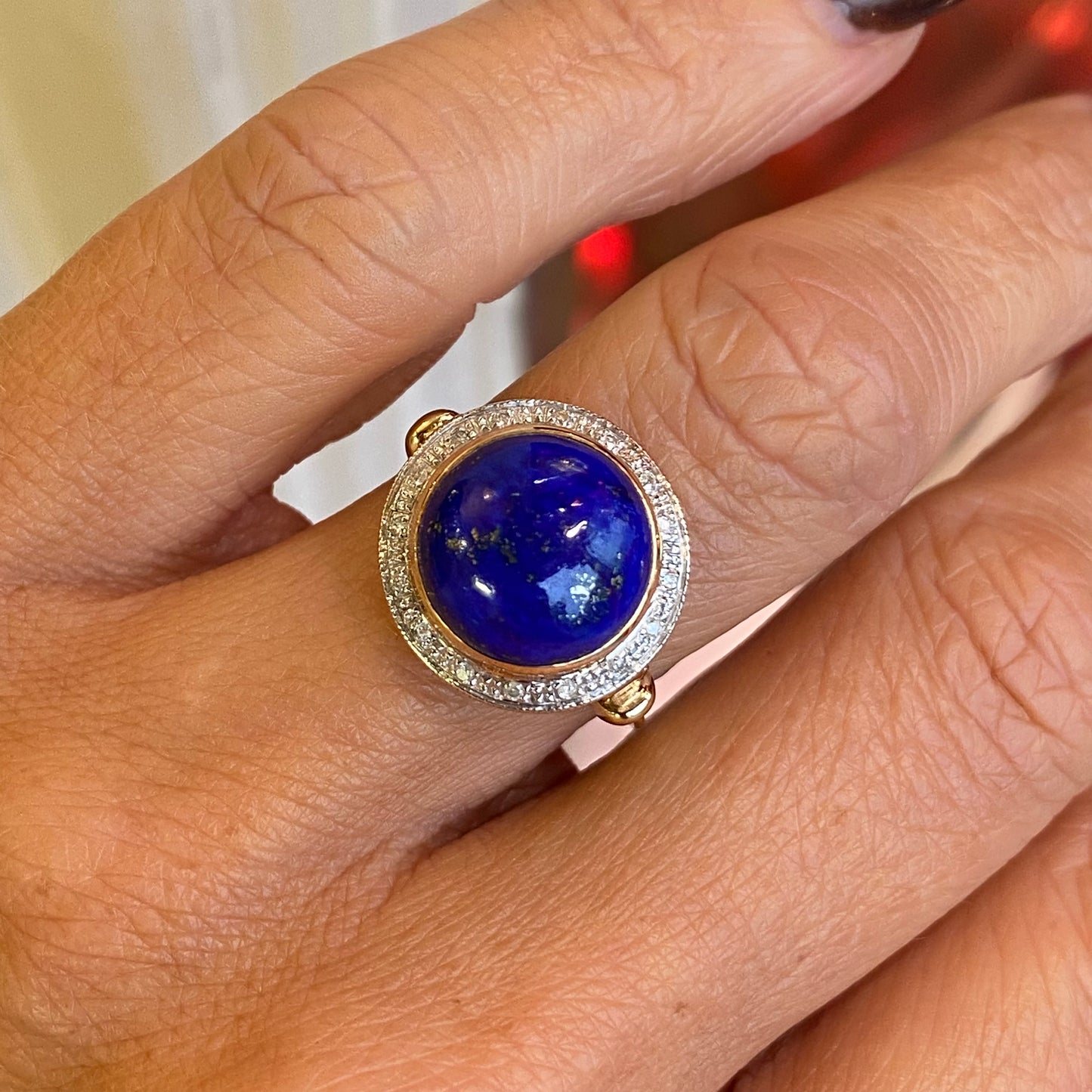 9ct Yellow Gold Lapis Lazuli & Diamond Ring - John Ross Jewellers