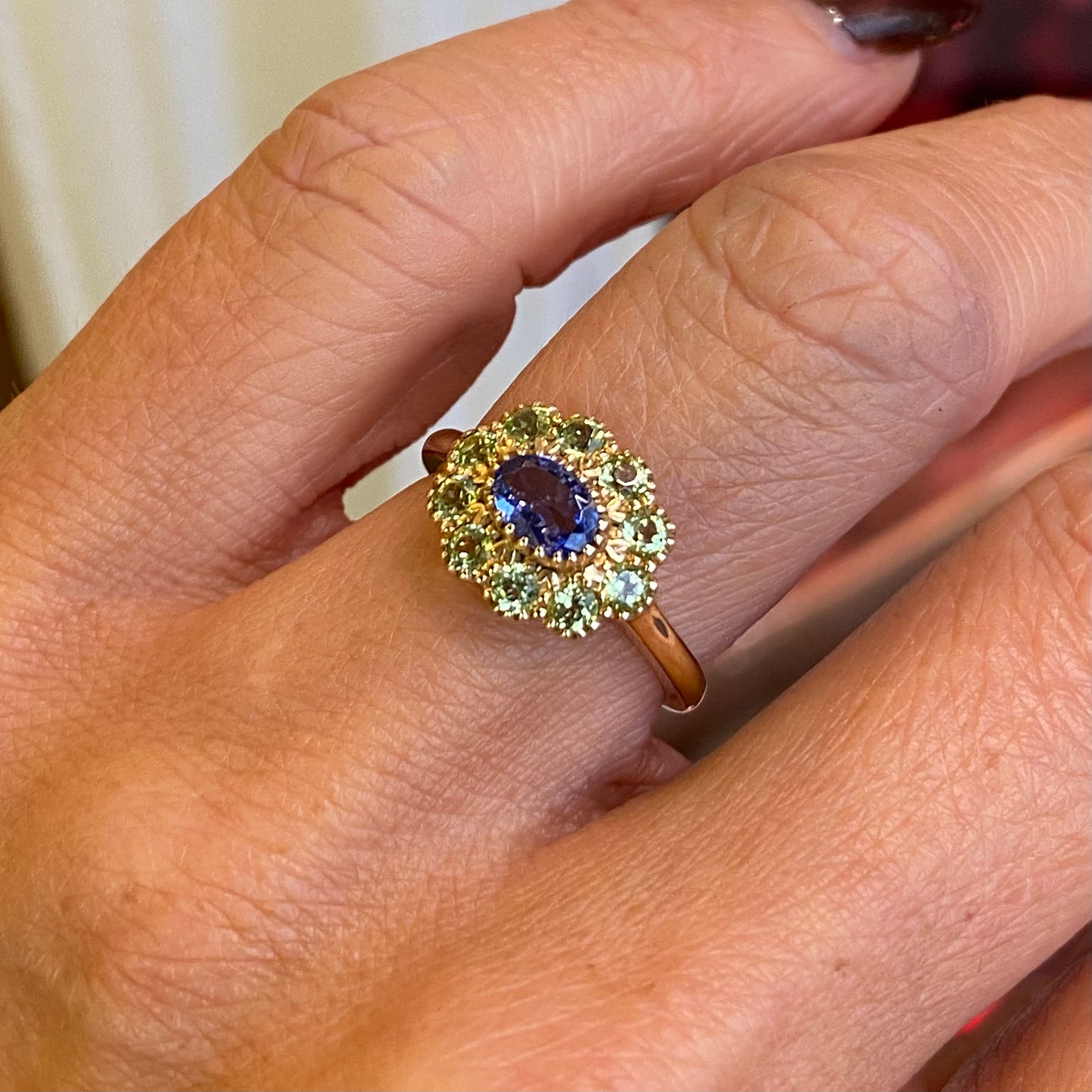 9ct Gold Tanzanite & Peridot Ring - John Ross Jewellers