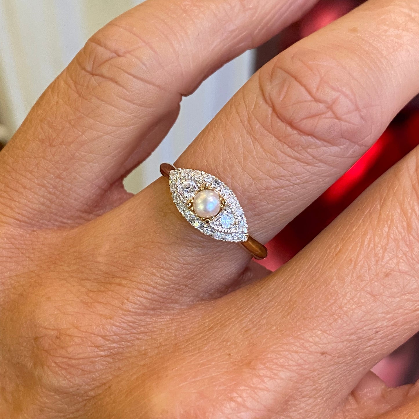 9ct Gold Pearl & Diamond Ring - John Ross Jewellers