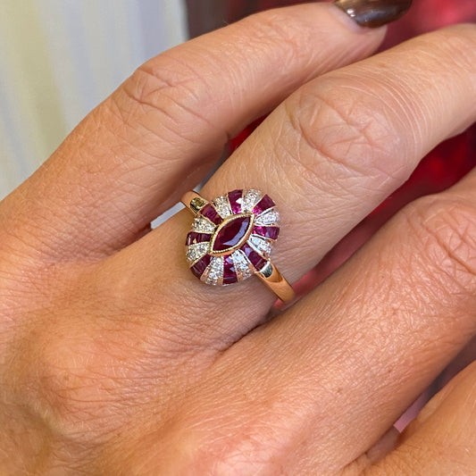 9ct Gold Ruby & Diamond Ring - John Ross Jewellers