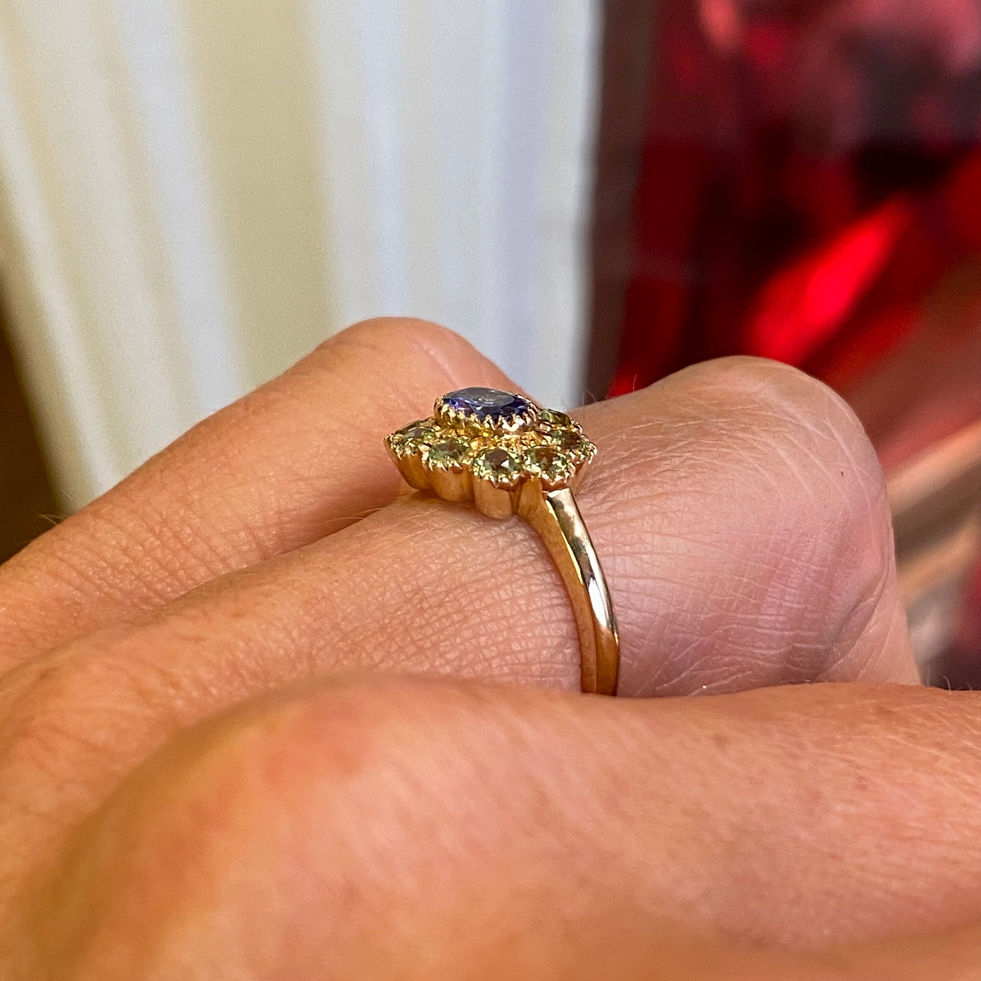 9ct Gold Tanzanite & Peridot Ring - John Ross Jewellers