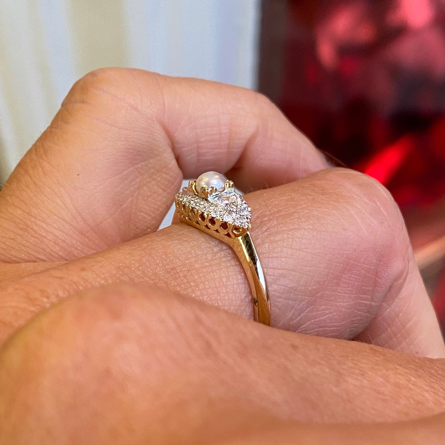 9ct Gold Pearl & Diamond Ring - John Ross Jewellers