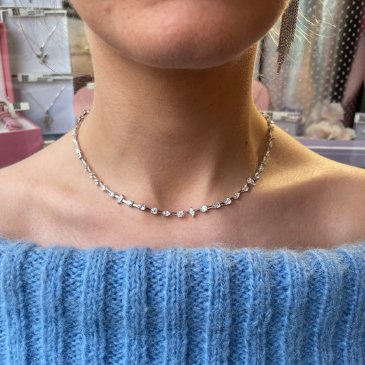 Silver CZ Tennis Necklace | 40+5cm - John Ross Jewellers