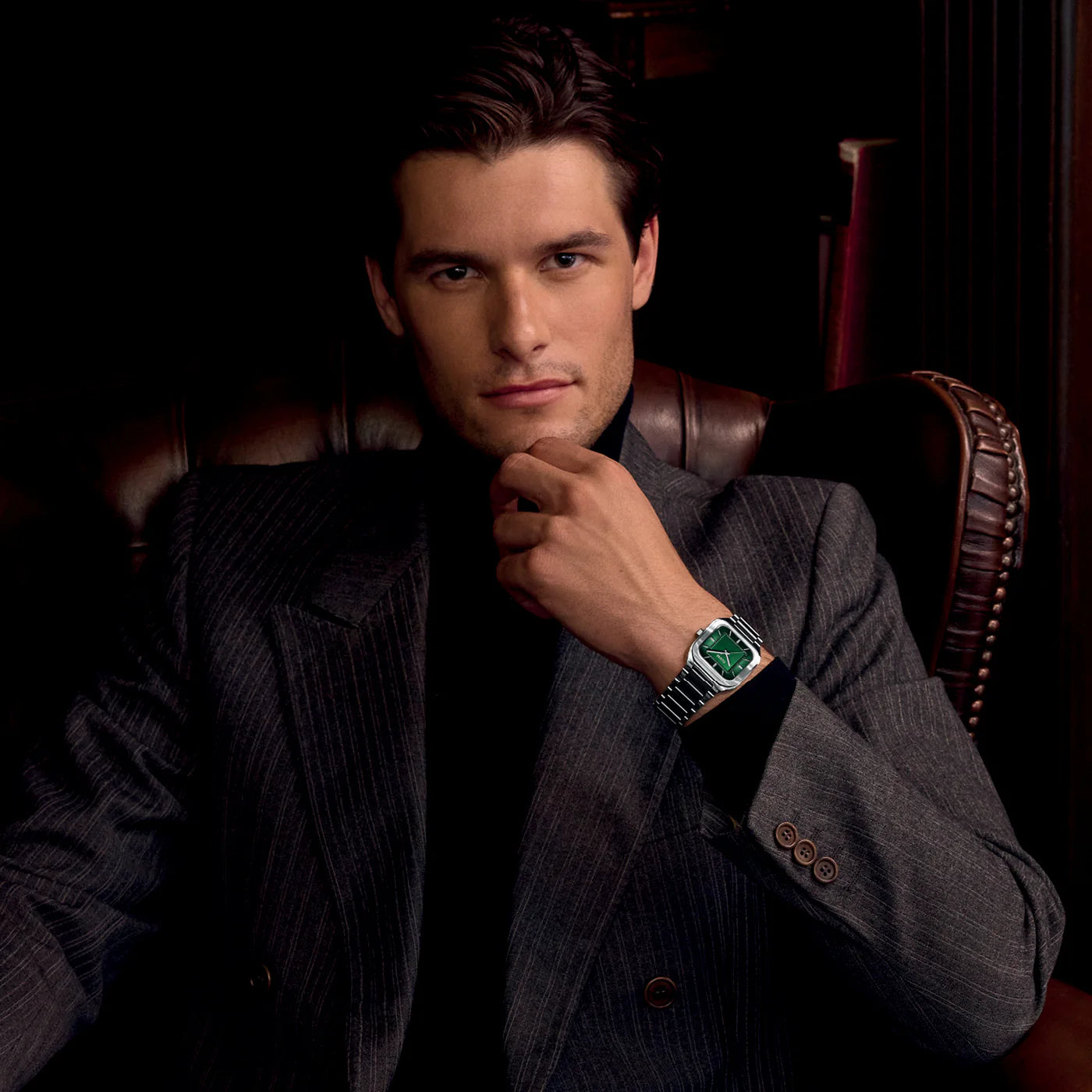 CLUSE Quadrus Steel Silver/Green - John Ross Jewellers