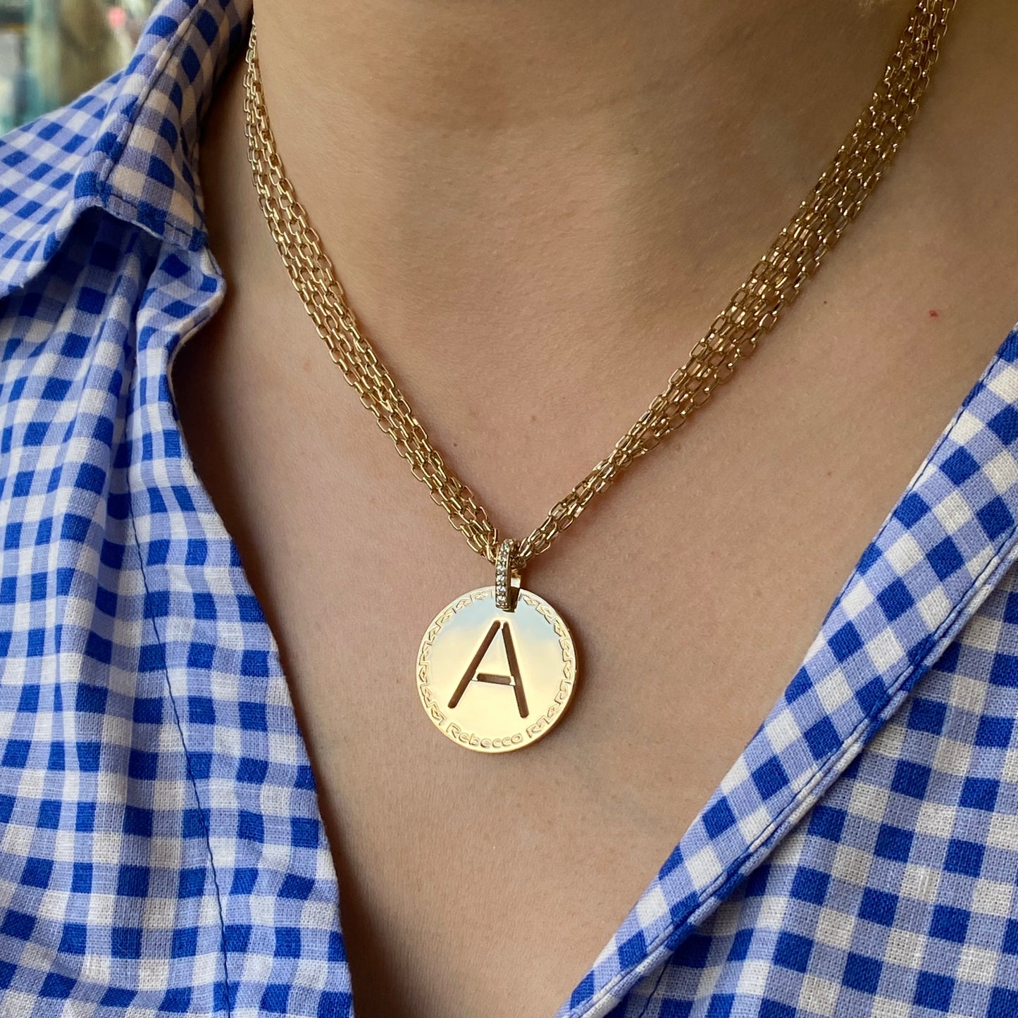 REBECCA MyWorld Letter Necklace - Gold|Four-Strand|Large Initial