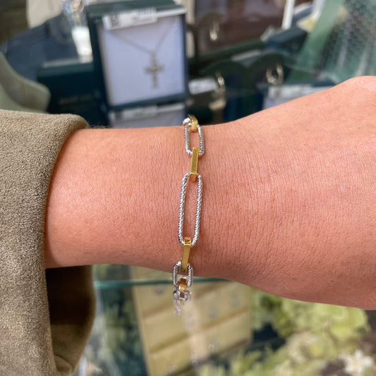 Sunshine Two Tone Paper Link Bracelet