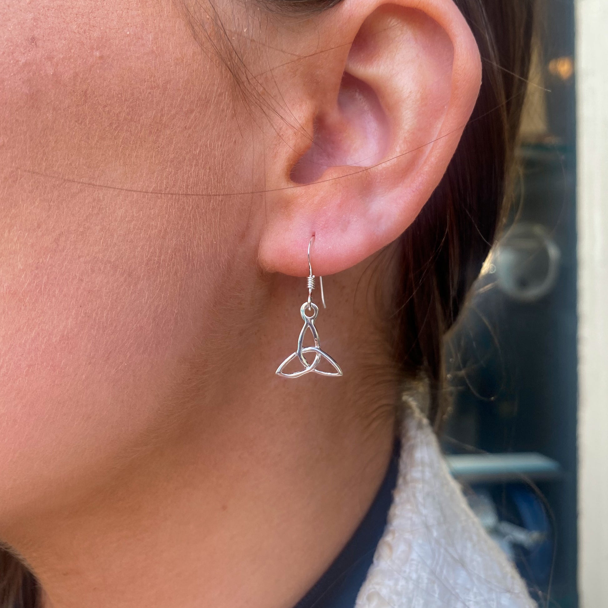 Silver Trinity Knot Drop Earrings - John Ross Jewellers