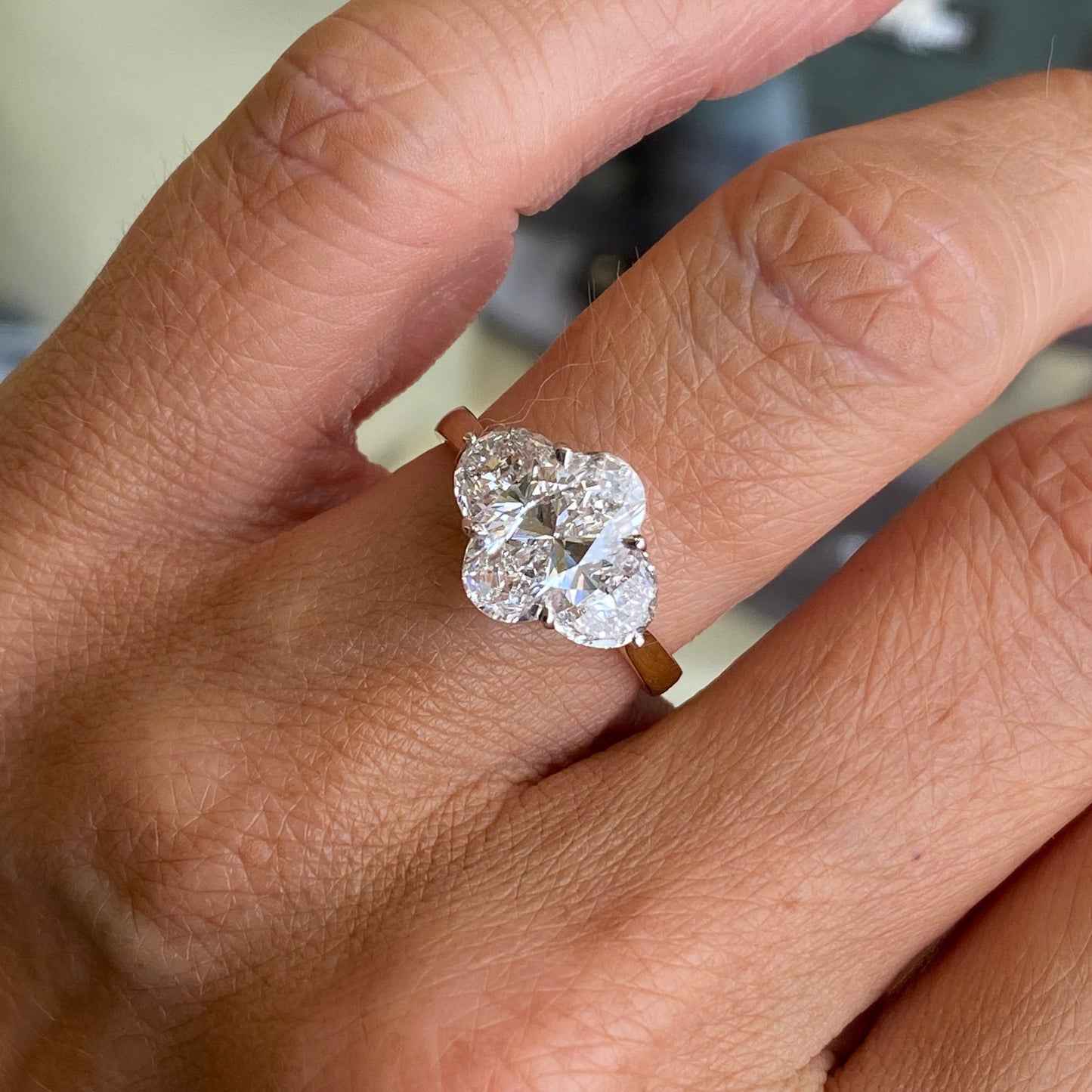 18ct Gold Trilogy Engagement Ring | Lab Certificated 2.80ct