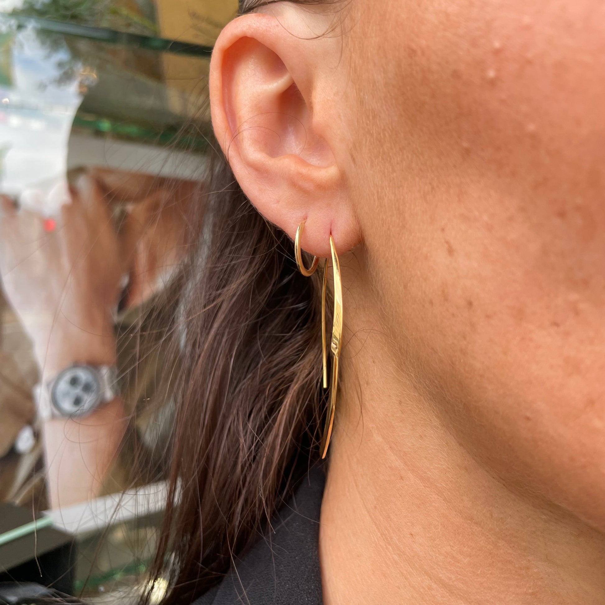 Sunshine Thin Bar Pull Through Earrings - John Ross Jewellers