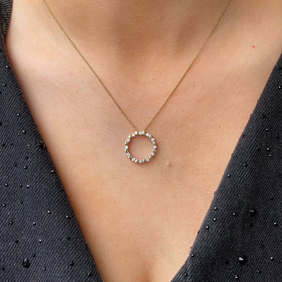 18ct Gold Diamond Eternity Necklace | 0.28ct