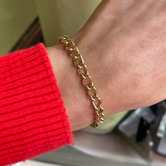 9ct Gold Charm Bracelet with Padlock