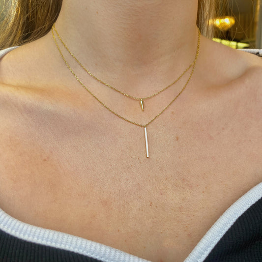 Sunshine Double Bar Drop Necklace