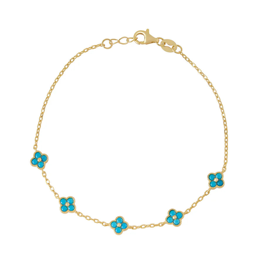 Sunshine Turquoise Quatrefoil Bracelet - John Ross Jewellers