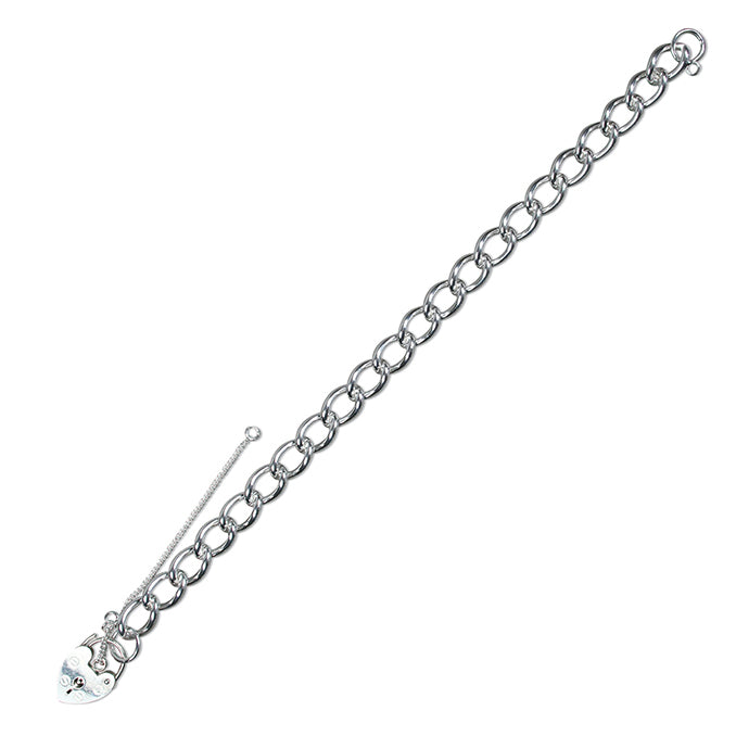Silver Heavy Link Charm Bracelet | 19cm - John Ross Jewellers