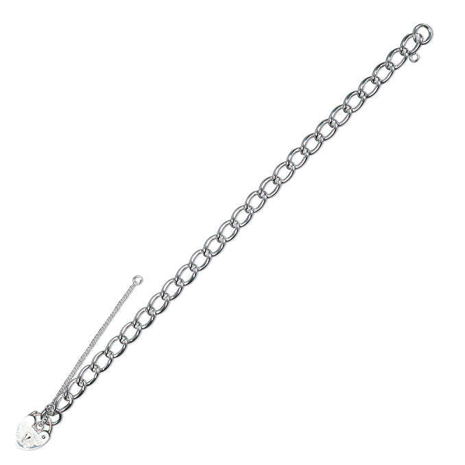 Silver Medium Link Charm Bracelet | 19cm - John Ross Jewellers