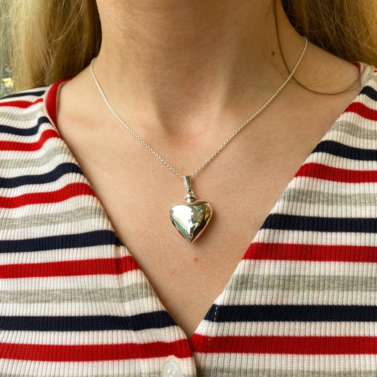 Silver Heart Ash Locket Necklace - John Ross Jewellers