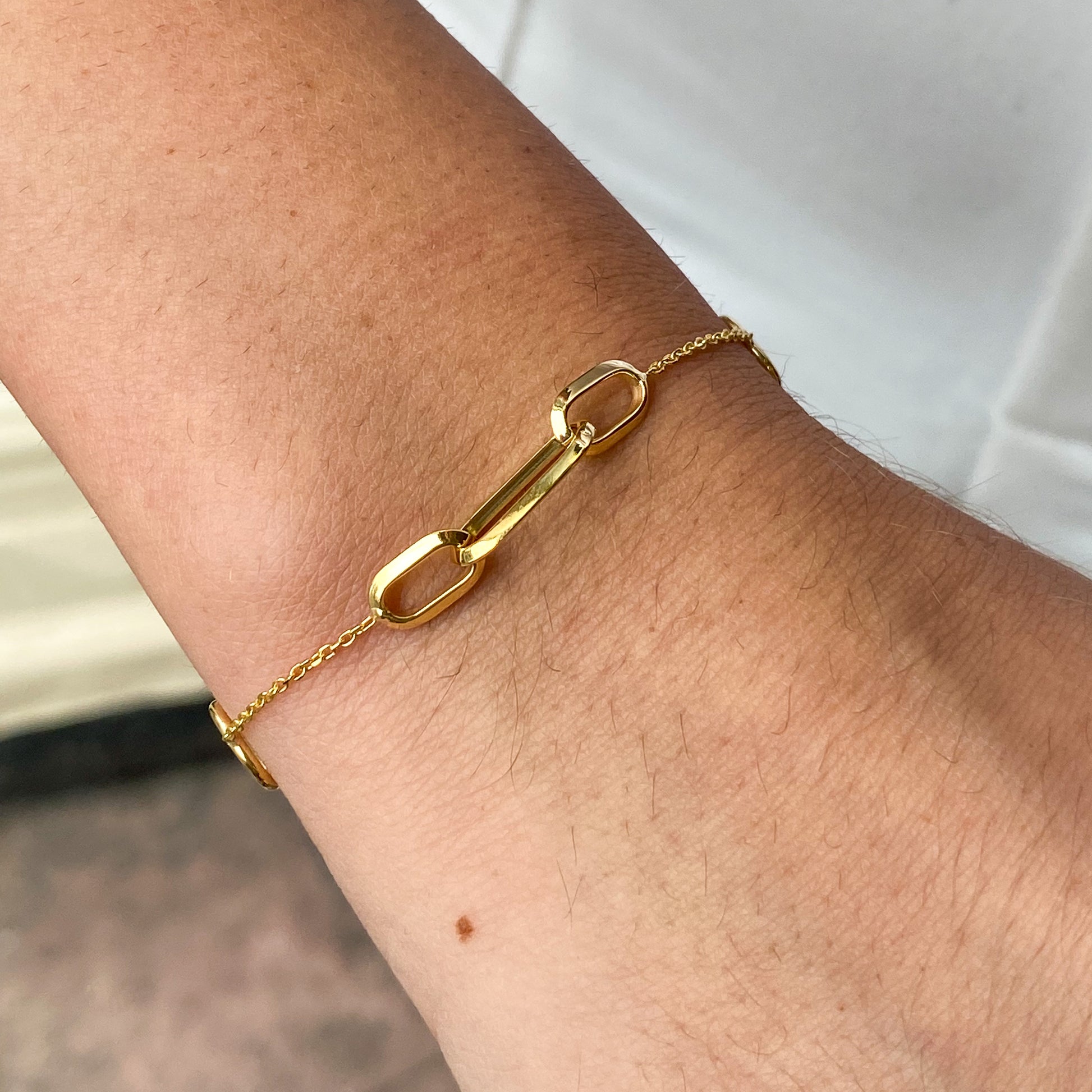 9ct Gold Paper Link Centrepiece Bracelet - John Ross Jewellers