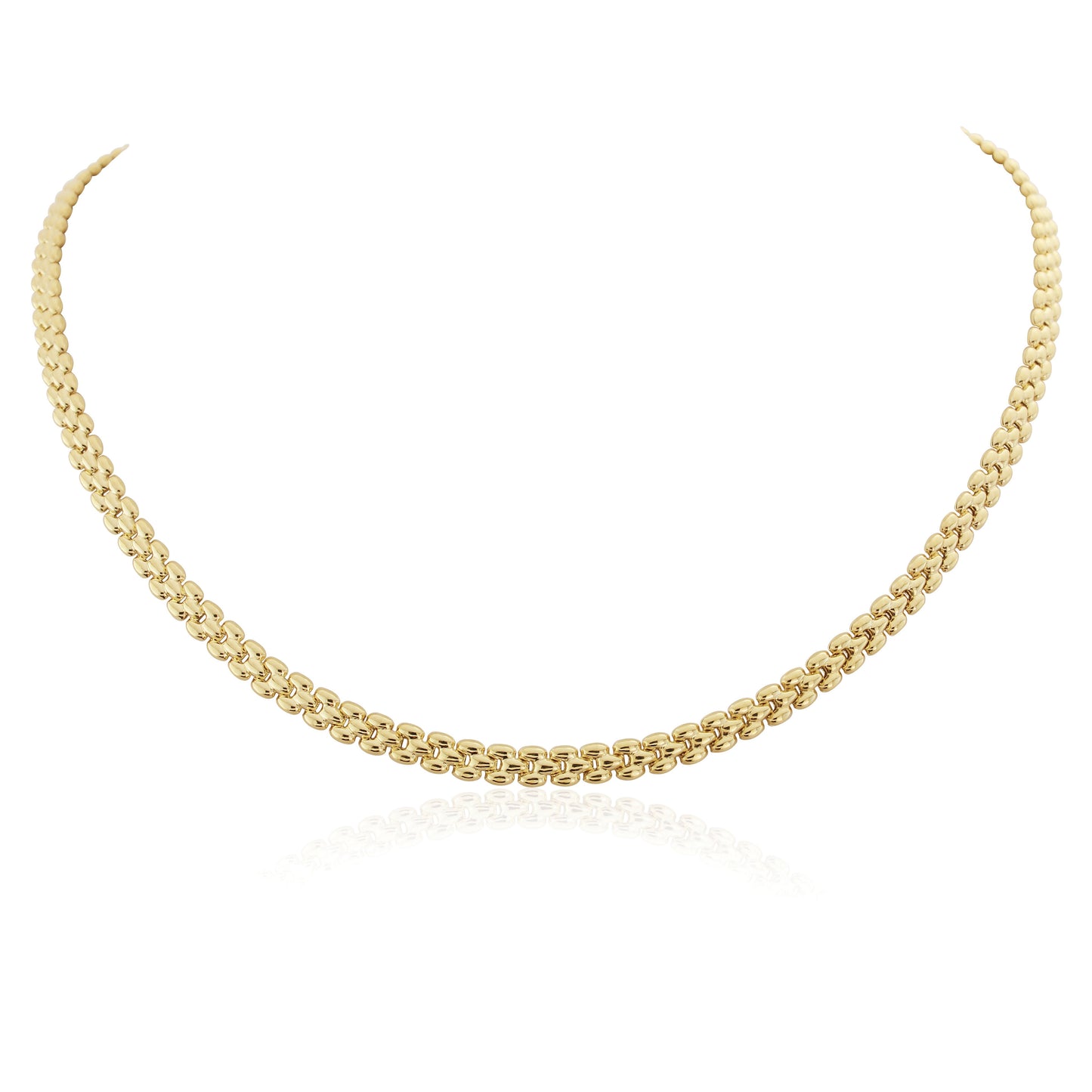 9ct Gold Flat Linked Necklace - John Ross Jewellers