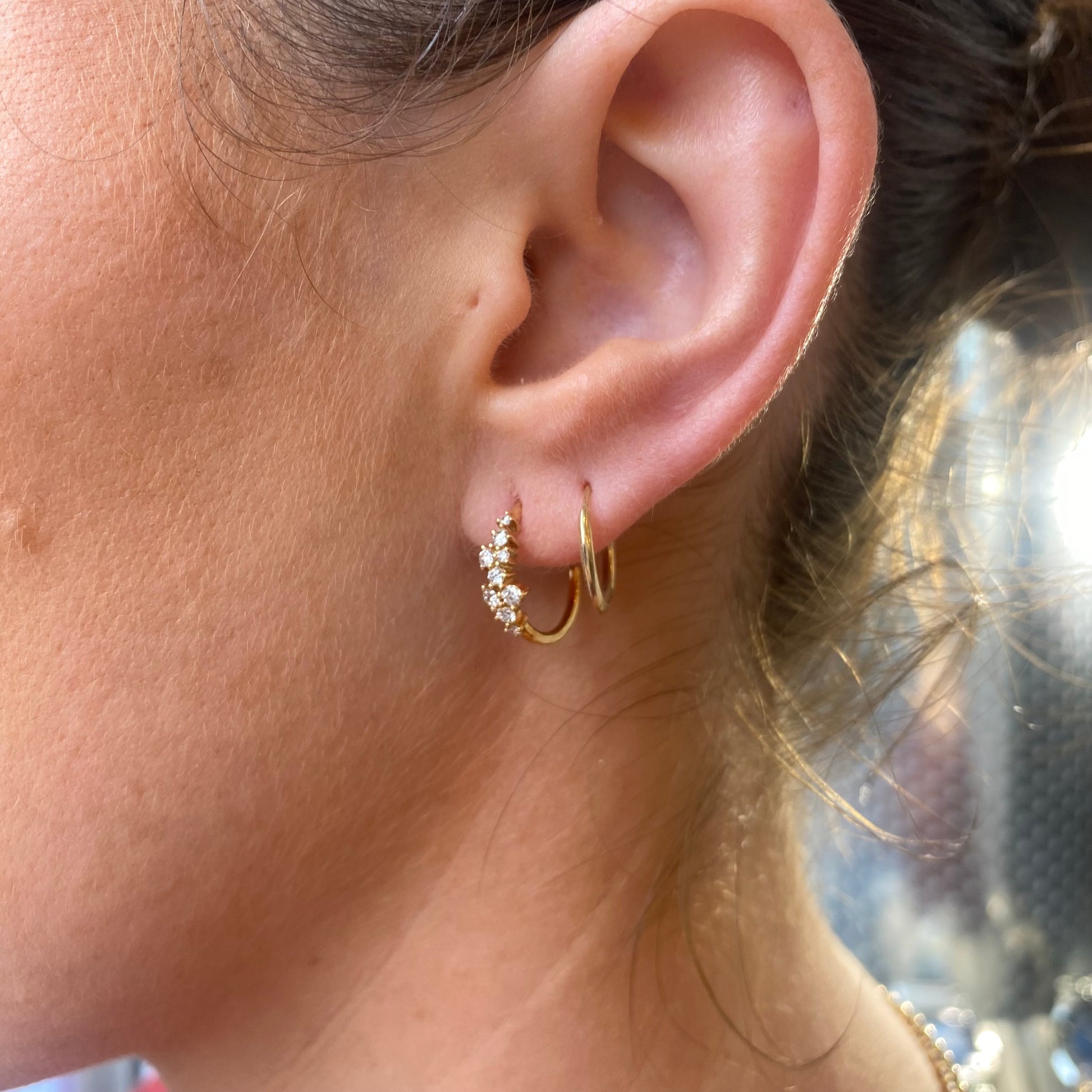 18ct Gold Diamond Hoop Earrings | 0.33ct - John Ross Jewellers