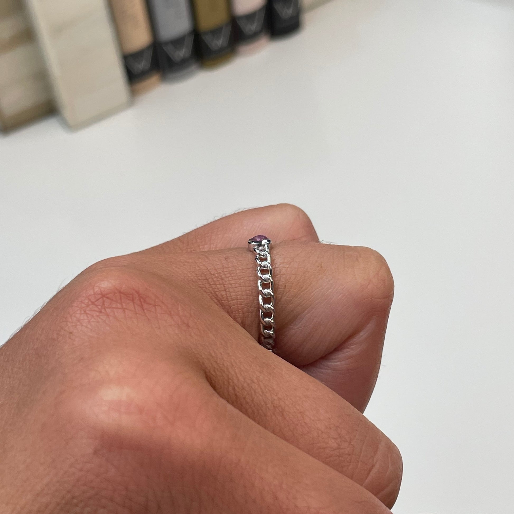 Silver Ruby Chain Ring - John Ross Jewellers