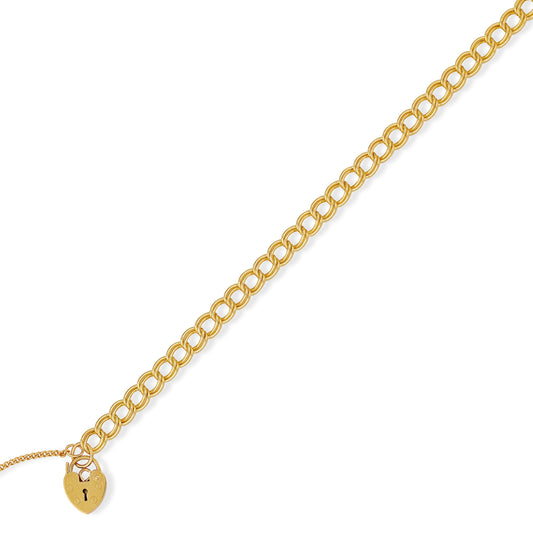 9ct Gold Double Curb Link Charm Bracelet - John Ross Jewellers
