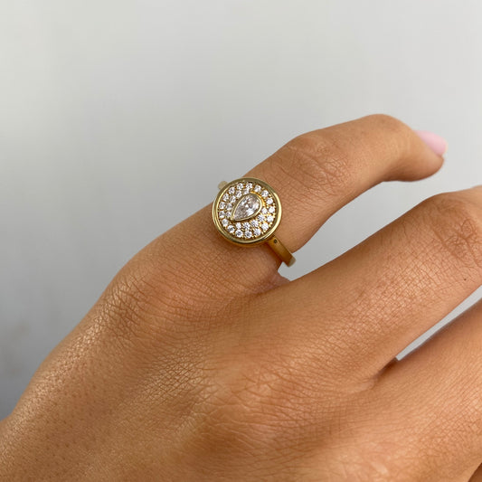 Sunshine Oval CZ Cluster Ring - John Ross Jewellers