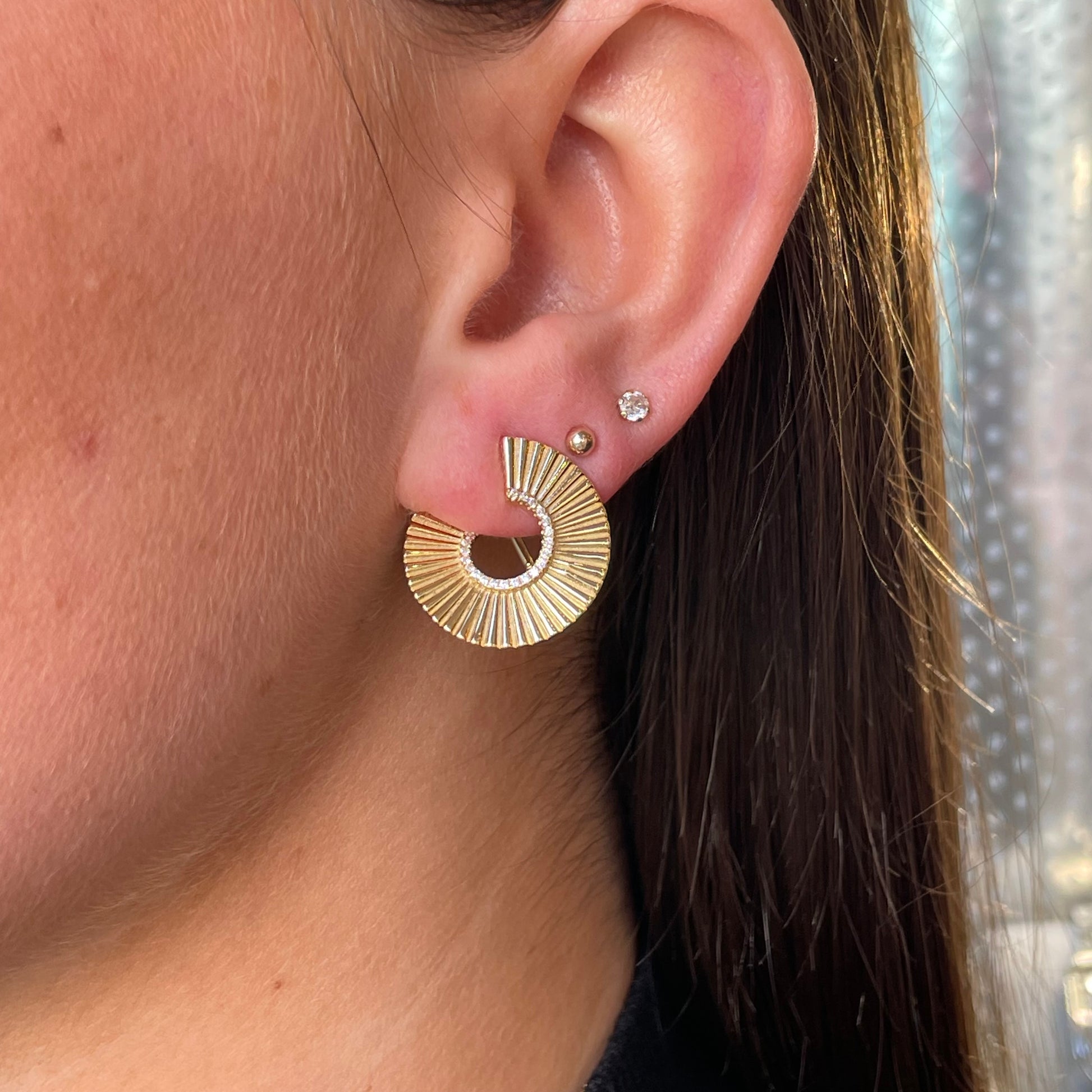 Sunshine Gadroon Hoop Earrings - John Ross Jewellers