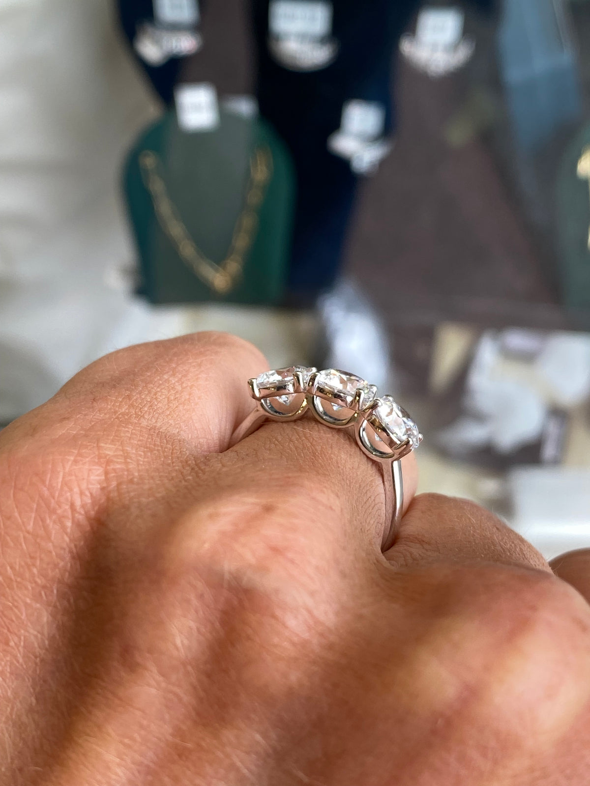 18ct White Gold Trilogy Engagement Ring | Lab Grown 3.00ct