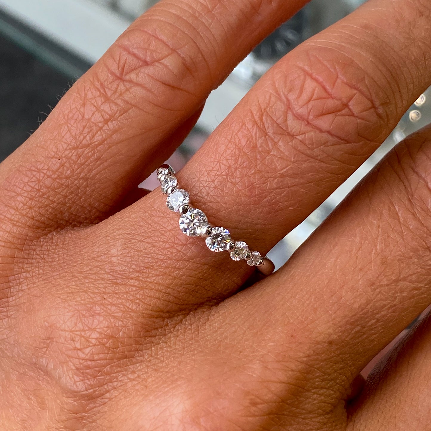 Platinum Curved Diamond Eternity Ring | 0.70ct