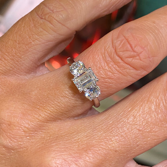 Platinum Trilogy Engagement Ring | Lab Grown