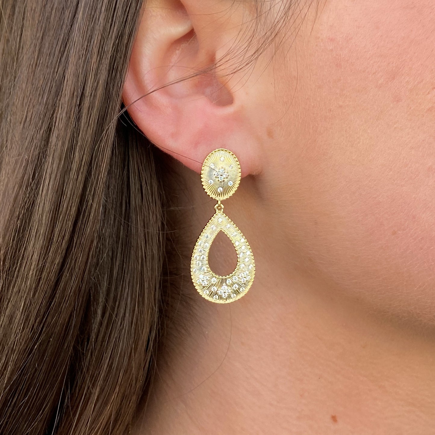 Sunshine CZ Statement Drop Earrings