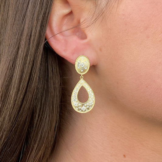 Sunshine CZ Statement Drop Earrings