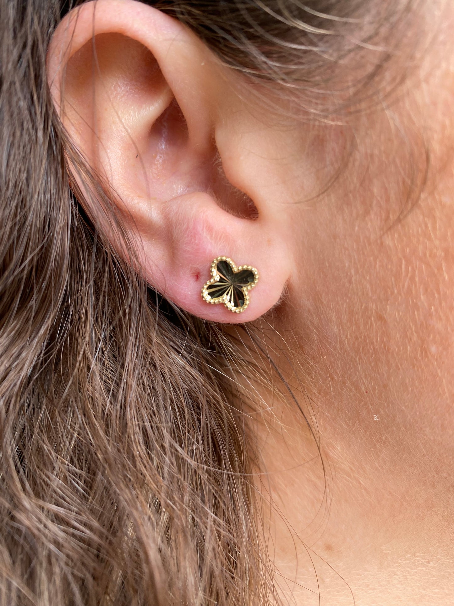 9ct Gold Alhambra Style Quatrefoil Stud Earrings | 7mm