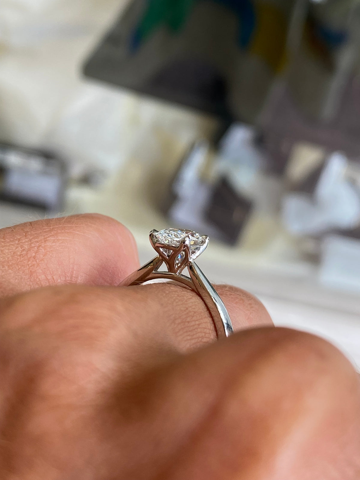 Platinum Oval Solitaire Engagement Ring | 1.01ct