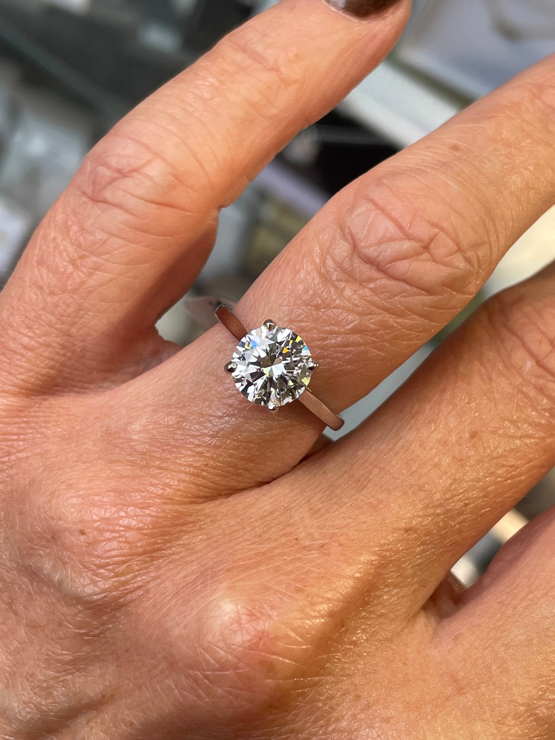 Platinum Solitaire Engagement Ring | Lab 2.03ct - John Ross Jewellers