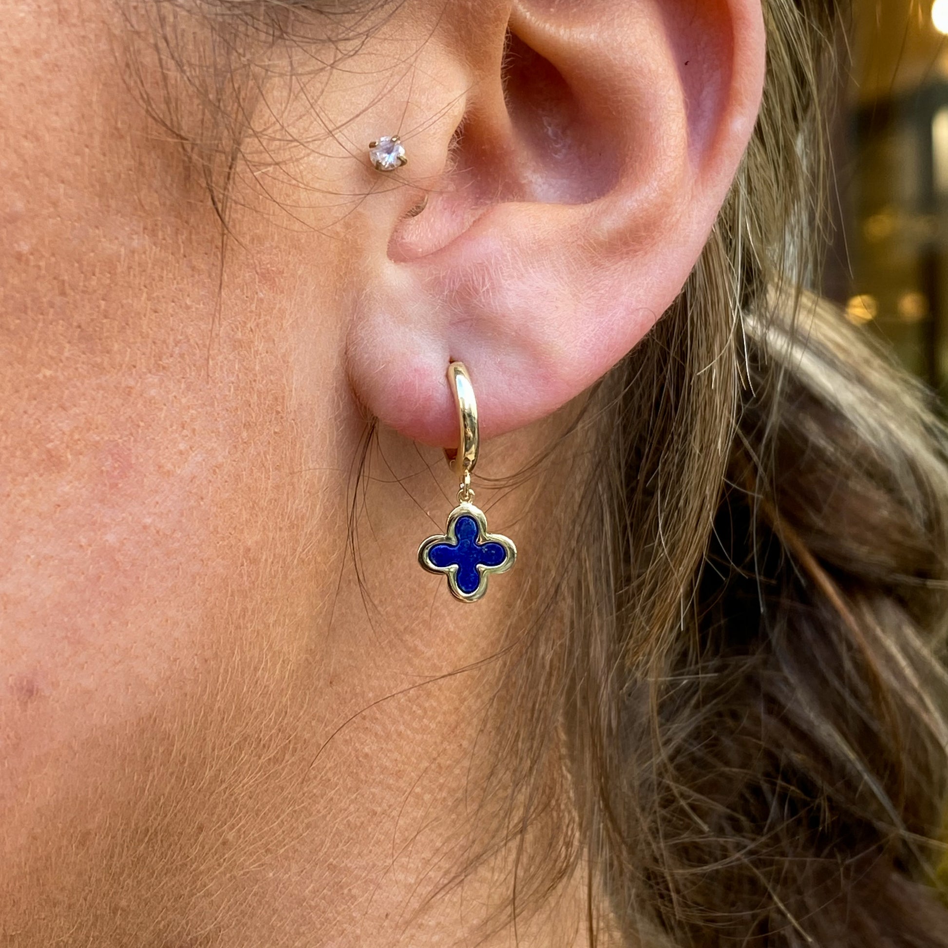 9ct Gold Lapis Lazuli Earrings - John Ross Jewellers