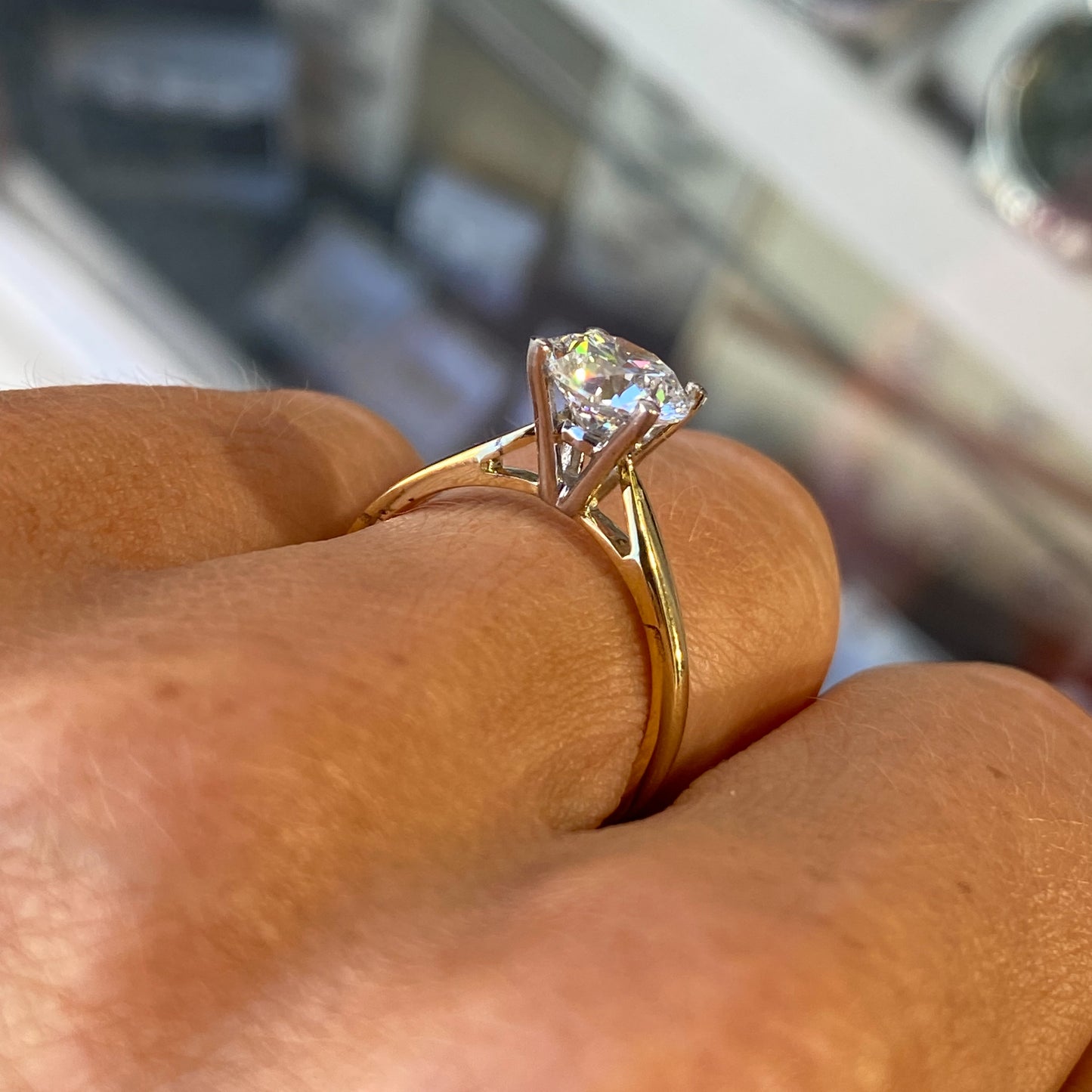 18ct Gold Solitaire Engagement Ring | Certificated Lab 1.52ct